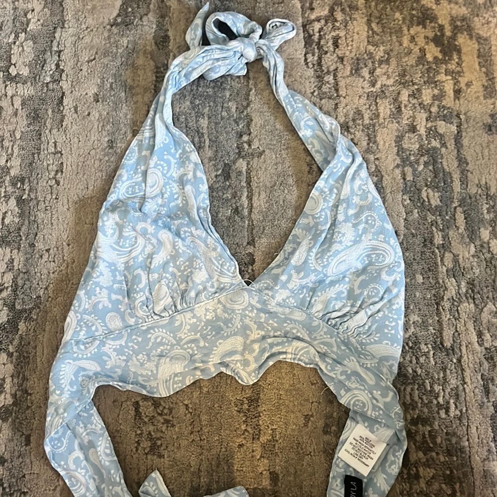 Blue Halter top that ties in the back